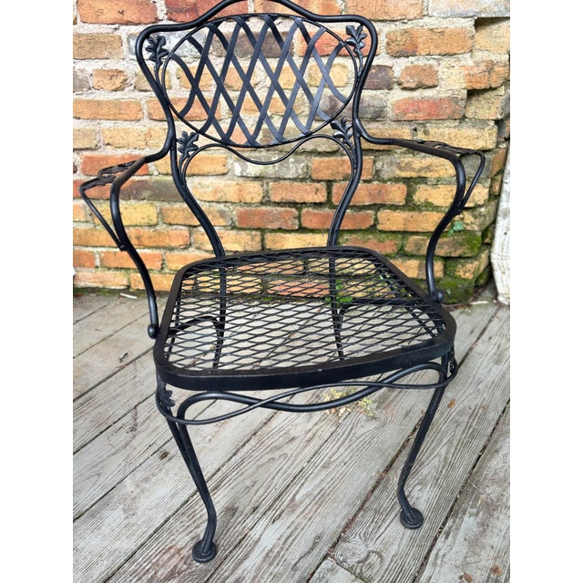 Woodard Florentine Orleans Pattern Iron Patio Chairs - Set of 4 For Sale - Image 11 of 12