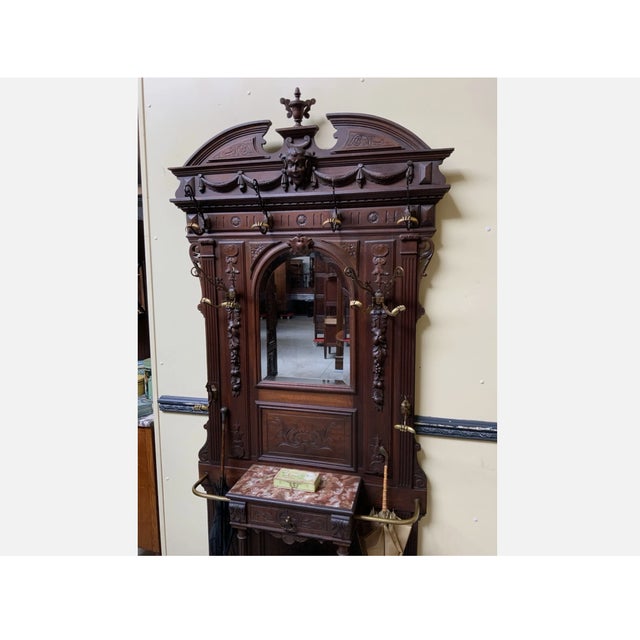 Late 19th Century Antique Neo-Renaissance Wall Wardrobe, 1880 For Sale - Image 5 of 12