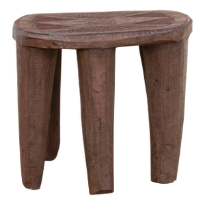 Carved Chunky Wood African Stool