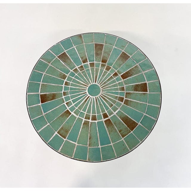 Turquoise Mid-Century Modern Belgian Mosaic Coffee Table by Rogier Vandeweghe for Amphora, 1950s For Sale - Image 8 of 9