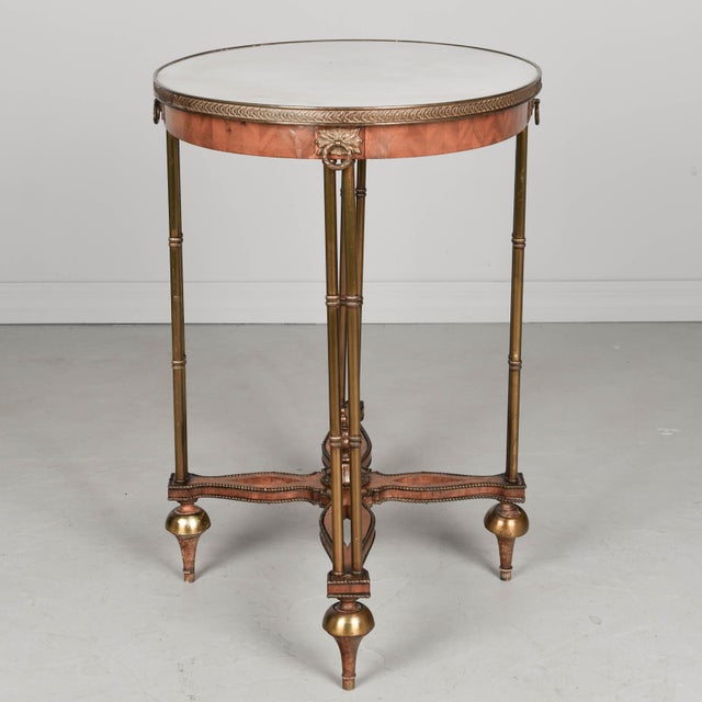 1960s Louis XVI Style French Oval Side Table For Sale - Image 5 of 12
