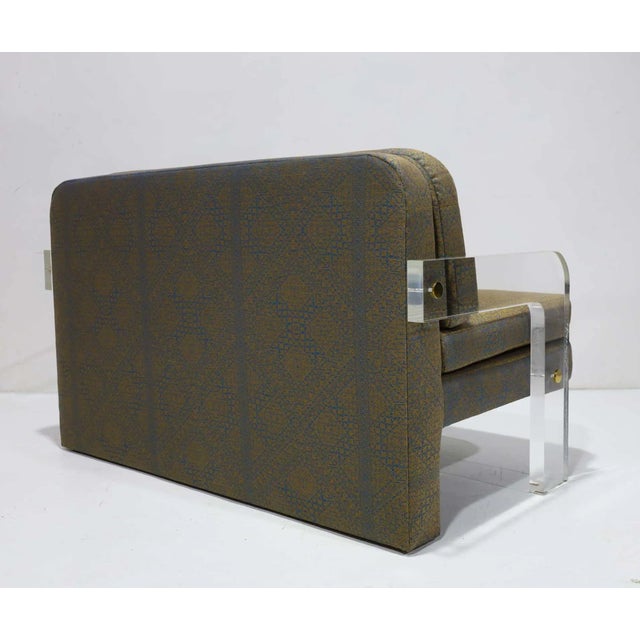 Vladimir Kagan Vladimir Kagan Settee in Donghia Silk/Cotton, Attributed For Sale - Image 4 of 10