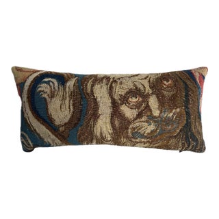 16th Century Brussels Tapestry Pillow With Figural Abstract Design For Sale