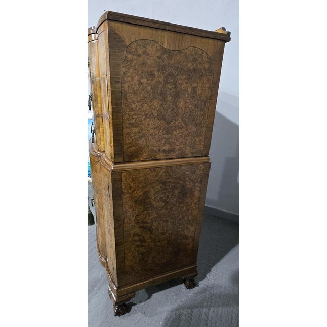 Burr Walnut Linen Press For Sale - Image 14 of 18