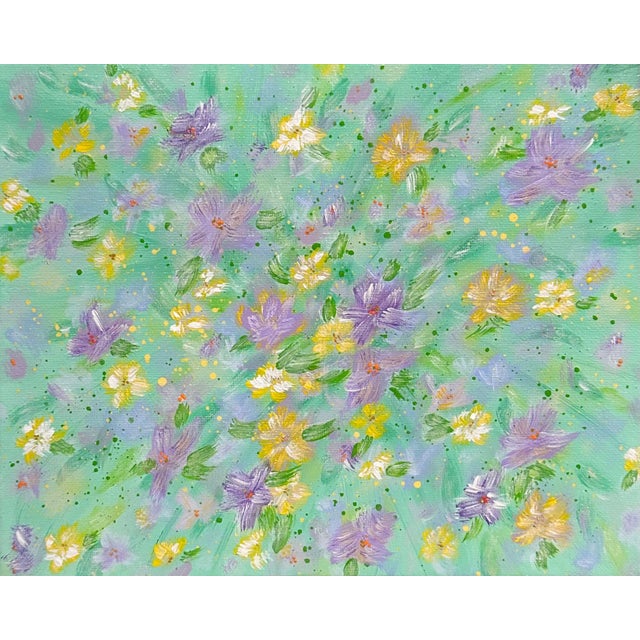 Flowering 7 Floral Wall Art 8" X 10" Acrylic Painting on Stretched Canvas For Sale - Image 6 of 7