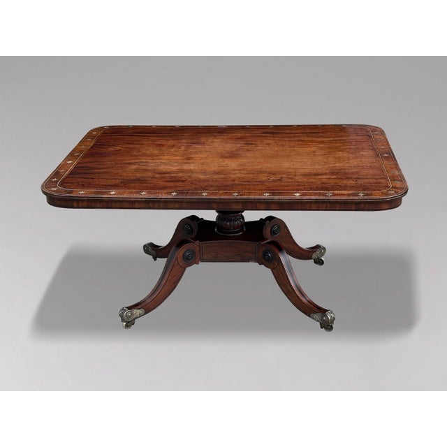 Wood George III Mahogany and Brass Inlay Centre Table, 1790s For Sale - Image 7 of 15
