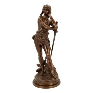 Henri Honoré Plé, The Victorious David, 1890, Bronze For Sale