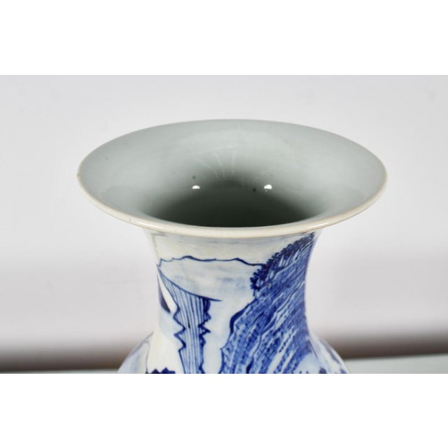 Asian Blue and White Porcelain Vase, 1880 For Sale - Image 12 of 16