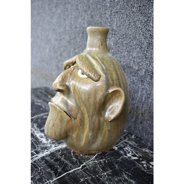 Expressionism Whimsical Terra-Cotta Face Jug For Sale - Image 3 of 7