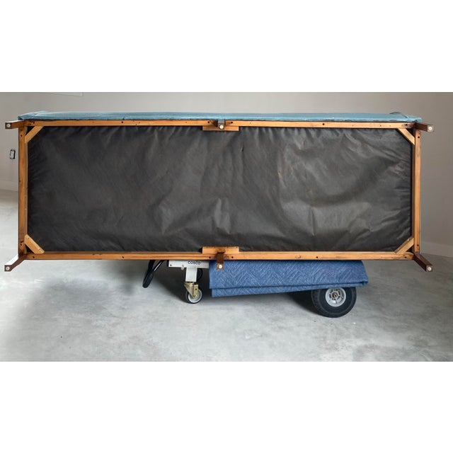 Icy Blue Dunbar-Style Sofa With Walnut Base + Legs For Sale - Image 14 of 14