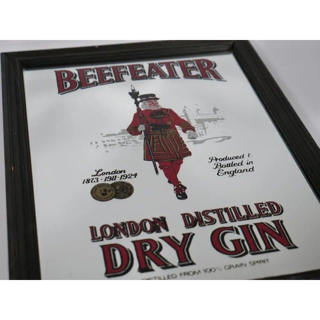 Mid-Century Modern Vintage Beefeater Gin Advertising Mirror, 1960s For Sale - Image 3 of 6
