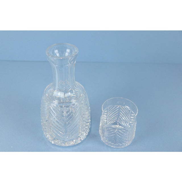 Ralph Lauren Late 20th Century Ralph Lauren Crystal Herringbone Carafe and Tumbler Set For Sale - Image 4 of 4
