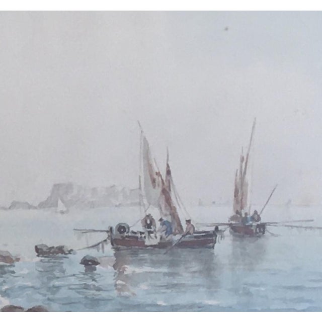 Émile Henry, Back from the Market by the Sea and Fishing Boats, Watercolor on Paper, Framed For Sale - Image 5 of 9