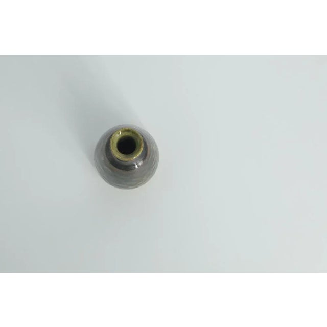 Mid-Century Modern Small Mid-Century Scandinavian Modern Collectible Stoneware Vase No. 10 by Gunnar Borg for Höganäs Ceramics, 1960s For Sale - Image 3 of 5