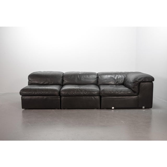 Modular Jeep Sofa in Grey Leather, 1970s, Set of 4 For Sale - Image 18 of 18