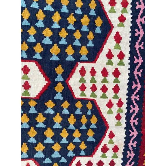 1980s Vintage Senneh Kilim For Sale - Image 5 of 14