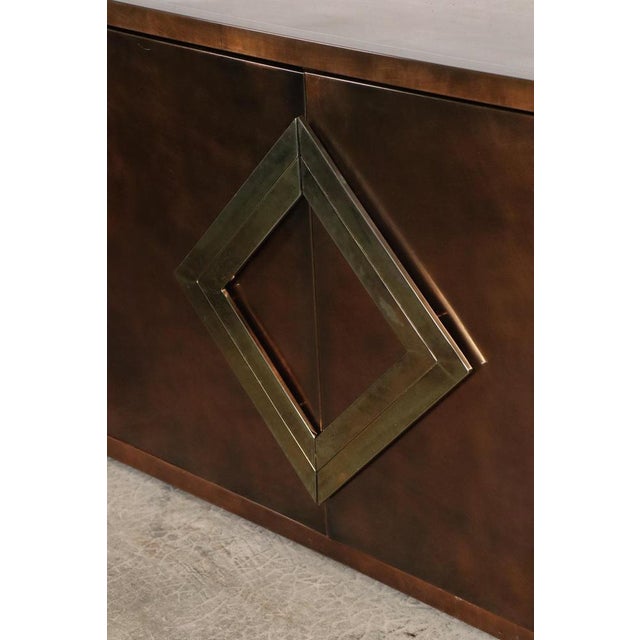 Minimalist Sideboard in Patinated Bronze Metal, 1970s For Sale - Image 10 of 18