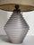 Antique satin-finished pressed glass lamp base, France, 20th century (circa 1930-1950). "Beehive" shape with concentric...