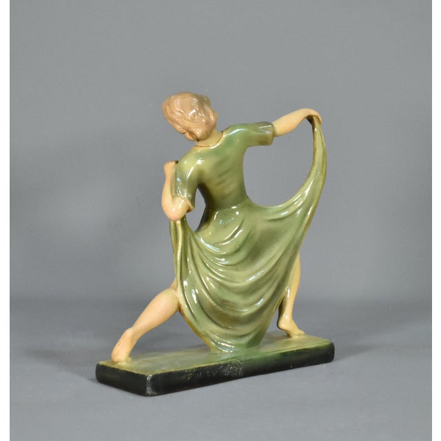 1920s Art Deco Dancer Figurine in Plaster by Jean Carli, 1920s-1940s For Sale - Image 5 of 14