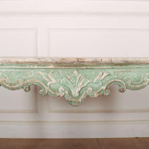Italian Painted Serpentine Console Table, 1890s For Sale - Image 3 of 11