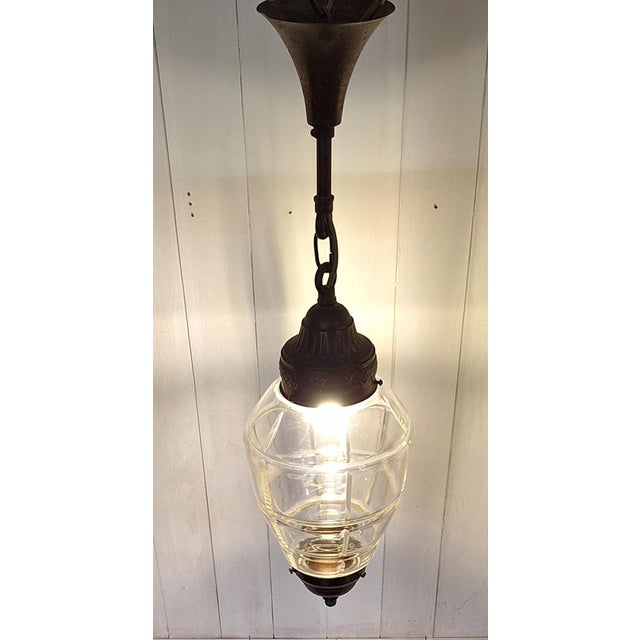 Antique French Lantern-Shaped Pendant Lamp, 1890s For Sale - Image 3 of 7