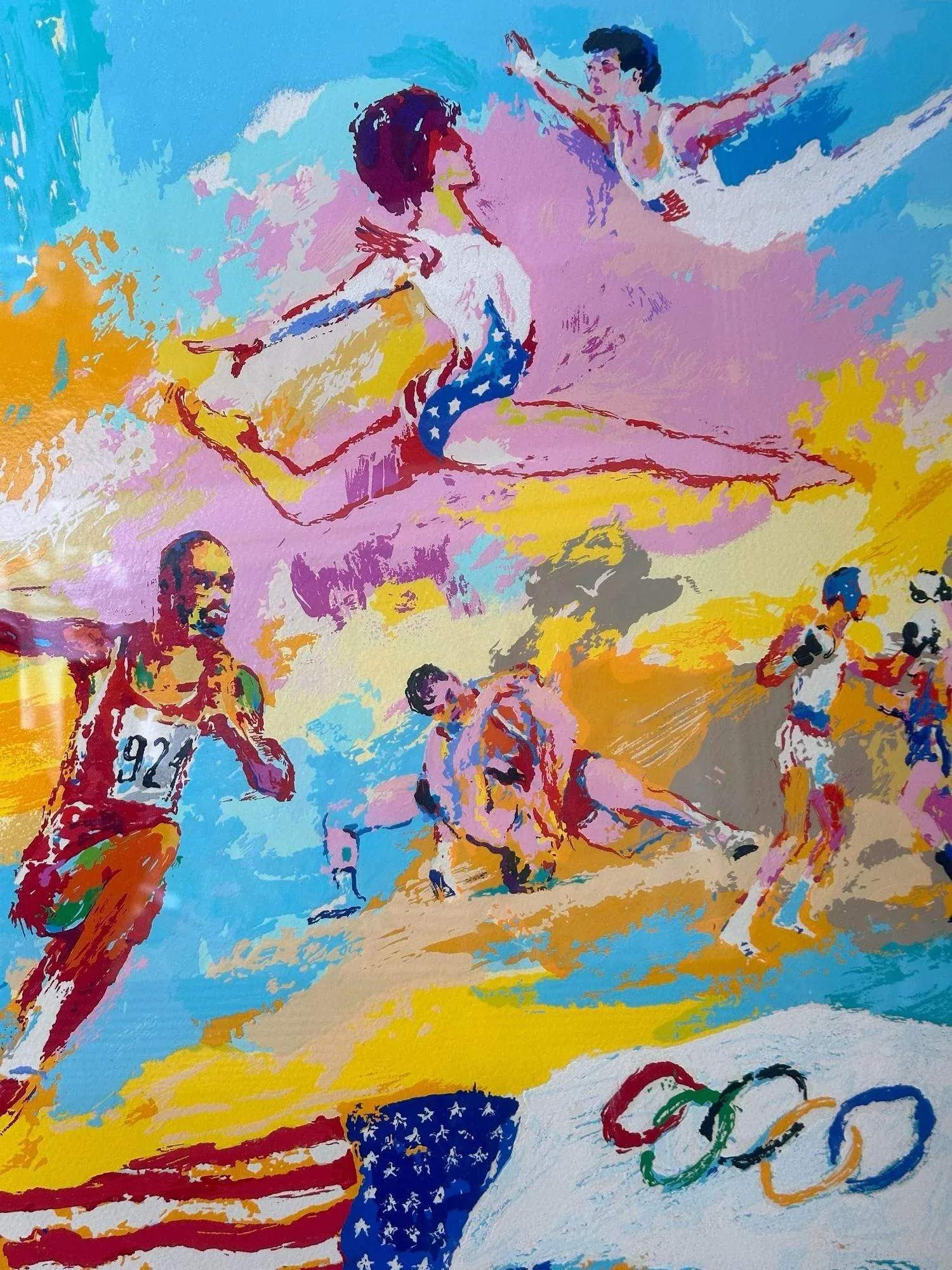 1970s Abstract Leroy Neiman Olympics Print | Chairish