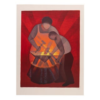Louis Toffoli, The Apprentice Blacksmith, Lithograph For Sale