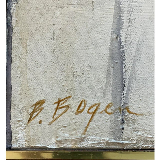Mid-Century Modern 1960s Vintage Original Listed Artist Beverly Bogan Abstract Impressionist Oil Painting 3 Women Mid Century Modern Signed and Framed For Sale - Image 3 of 5