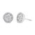 Elegant and timeless, these 14K white gold stud earrings feature round, brilliant cut diamonds in a halo style button...