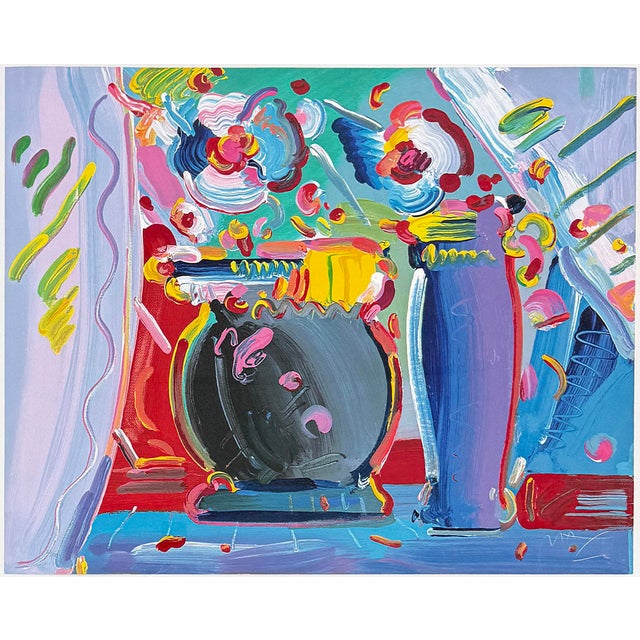 Serigraph in colors on paper. Hand signed lower right by Peter Max. Hand numbered 23/100 lower left. Sheet size: 30 x 37...