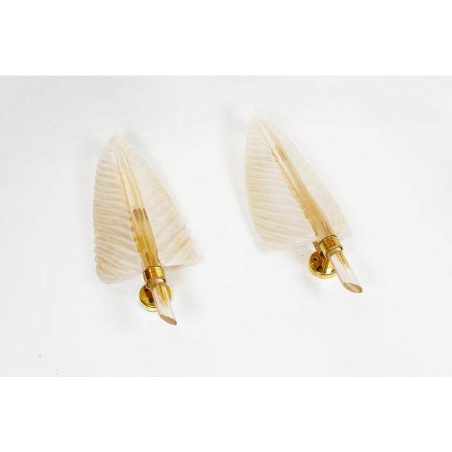 Metal Murano Glass Wall Lamps from Barovier & Toso, 1960s, Set of 2 For Sale - Image 7 of 11