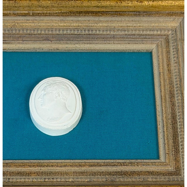 Framed Group of Seven Italian Grand Tour Cast Plaster Intaglios, 19th Century For Sale - Image 9 of 18