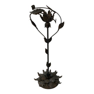 Vintage Metal Floral Candle Holder For Sale