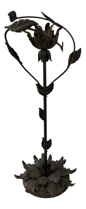 Vintage Metal Floral Candle Holder