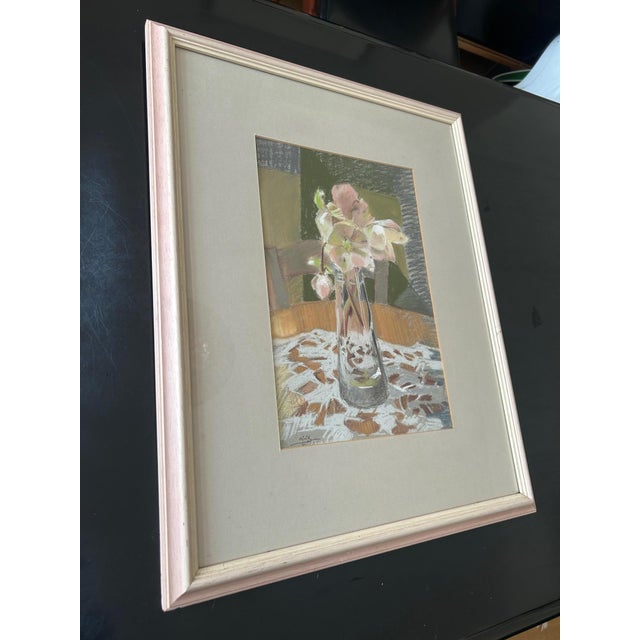 Jodor Minik, Composition, 1990s, Oil Crayon on Paper, Framed For Sale - Image 3 of 15