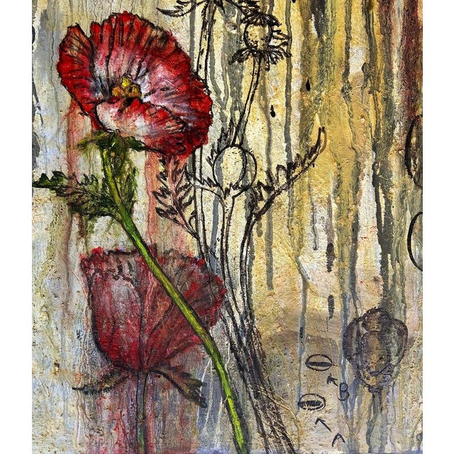 Abstract Large Encaustic Abstract Expressionist Painting by Rana Rochat, 2000 For Sale - Image 3 of 6