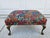 Metal Floral Print Footstool With Brass Colored Legs For Sale - Image 7 of 10