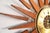 Mid-Century Modern Vintage Seth Thomas Walnut & Brass Starburst Clock For Sale - Image 3 of 4