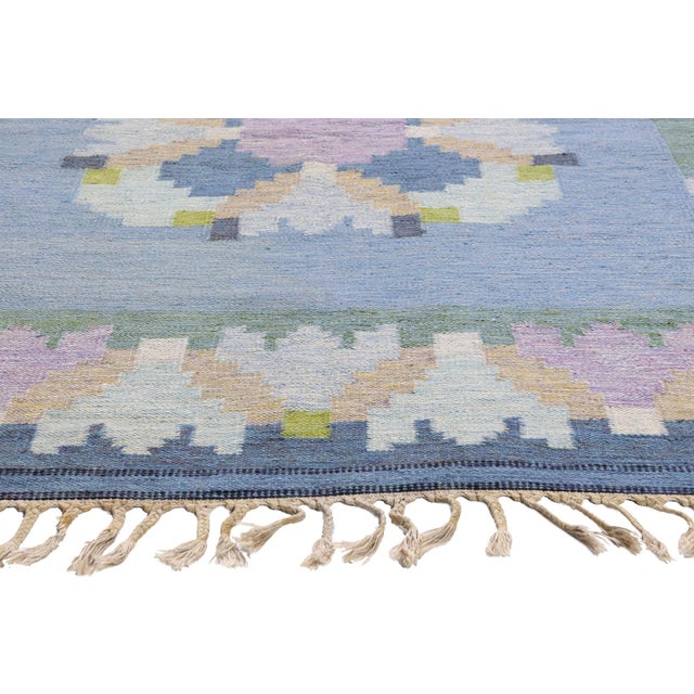 Ingegerd Silow Ingegerd Silow Vintage Swedish Rollakan Rug, 04'07 X 06'08 For Sale - Image 4 of 11
