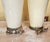 Pair of Vintage Ethan Allen Cream & Brass Table Lamps With Shades For Sale - Image 10 of 18