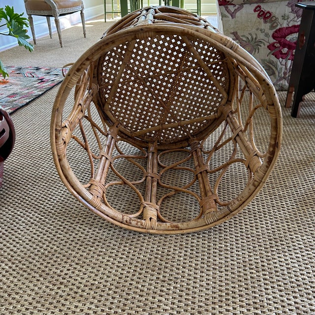 Round Rattan Side Table For Sale - Image 4 of 9