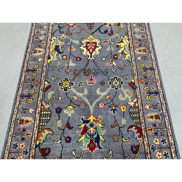 Slate Gray Persian Style Floral Rug, 3'3" X 5' For Sale - Image 4 of 16