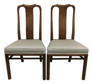 Pair of Late 20th Century French Provincial Walnut Upholstered Side Chairs