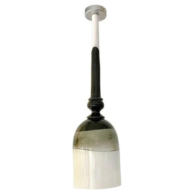 Contemporary Bespoke Italian Organic Black White Grey Murano Glass Pendant Light For Sale - Image 9 of 9
