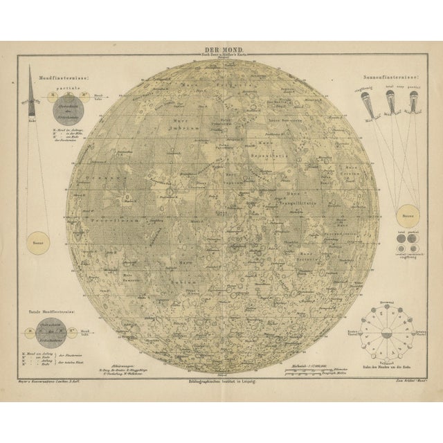 Antique Lunar Map, 1890s For Sale - Image 3 of 11