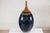 Ceramic Large Artisan Ceramic Vase in Midnight Blue with Brown Tapered Neck For Sale - Image 7 of 18