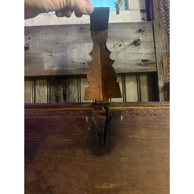 Wood Antique Primitive Spanish Riveted Wood Trunk Box For Sale - Image 7 of 10