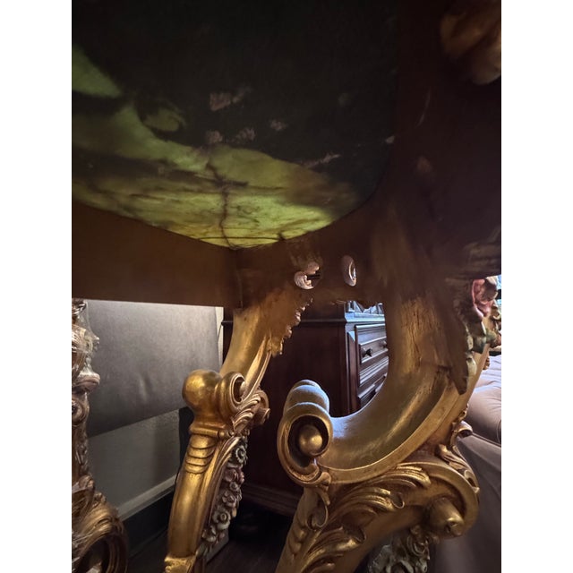 Stone Mid-20th Century Italian Rococo Revival Console and Mirror For Sale - Image 7 of 11