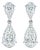 4.00ct Dangling Pear Shaped Diamond Platinum Earrings For Sale