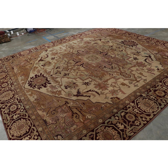 Hand knotted in wool circa 1890-1900, this 12x14 antique Amritsar rug is a notably rare curation from Rug & Kilim. On the...